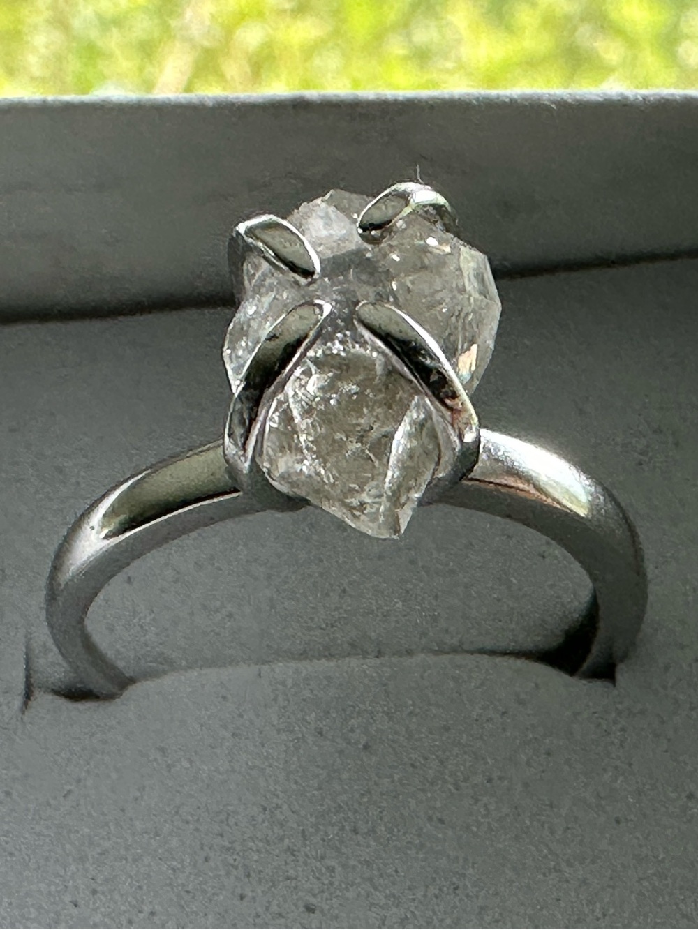 Herkimer Diamond Adjustable Ring • One Size Fits All • 925 Sterling Silver